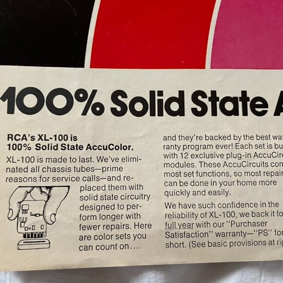 1971 RCA Announces XL-100 TV 2 Full Page Ad Football Players Running Vintage u O - Picture 3 of 5